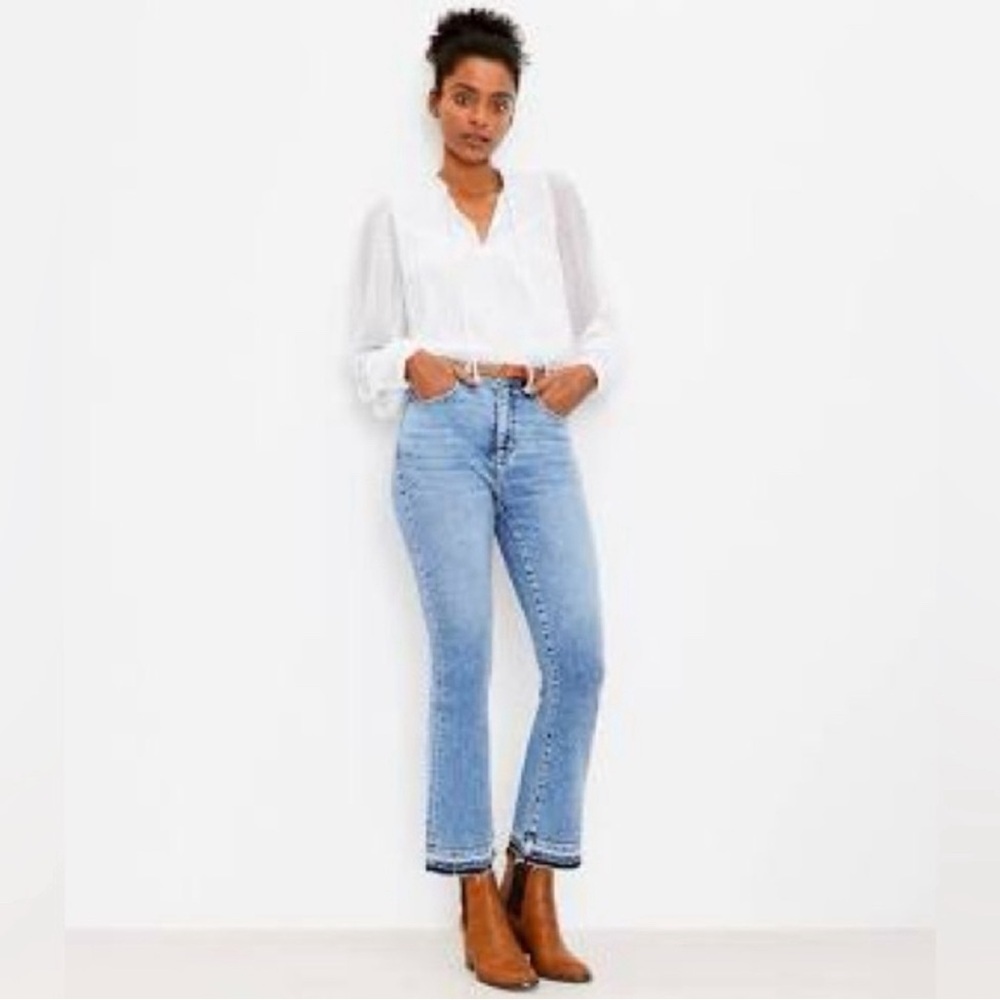 Ann Taylor LOFT Hem High Rise Kick-Crop Jeans Size 31/12